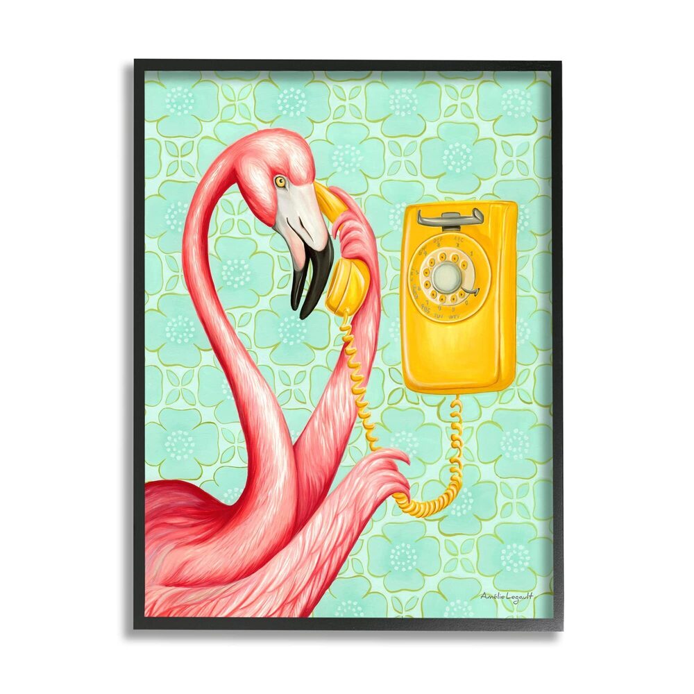 9594 Flamingo Using Retro Telephone Patterned Flower Motif, Design by